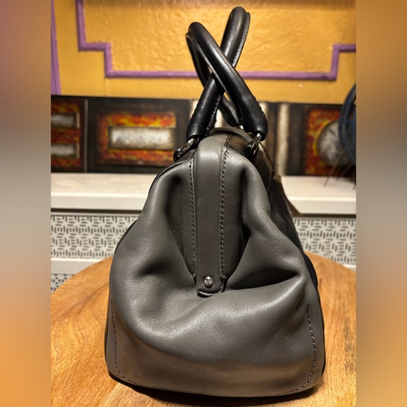 NWT Cole Haan Anne Street Frame Gray/Black Satchel - Picture 3 of 16